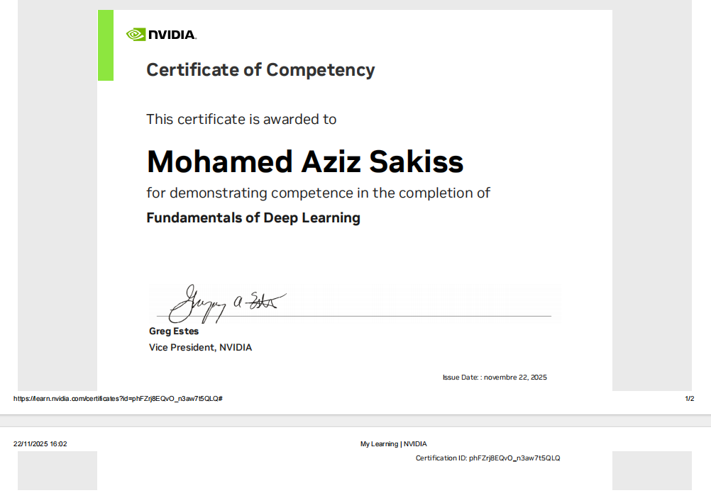 NVIDIA DL Certificate