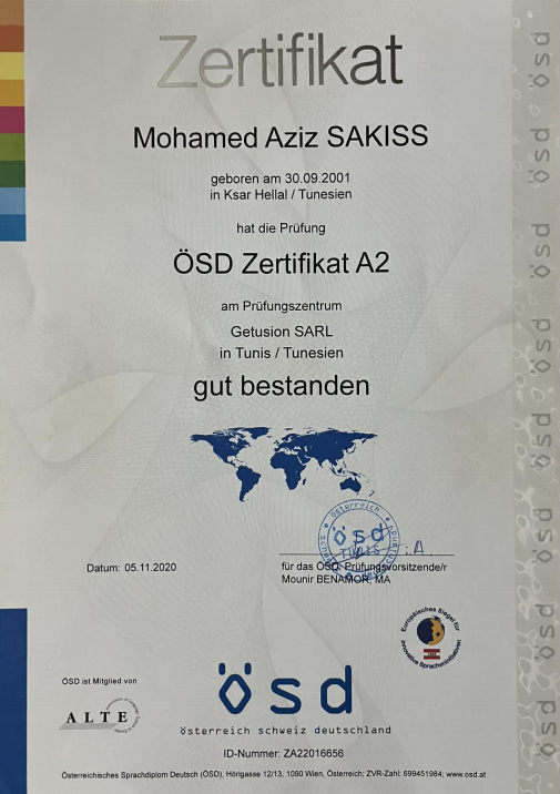 German A2 Certificate